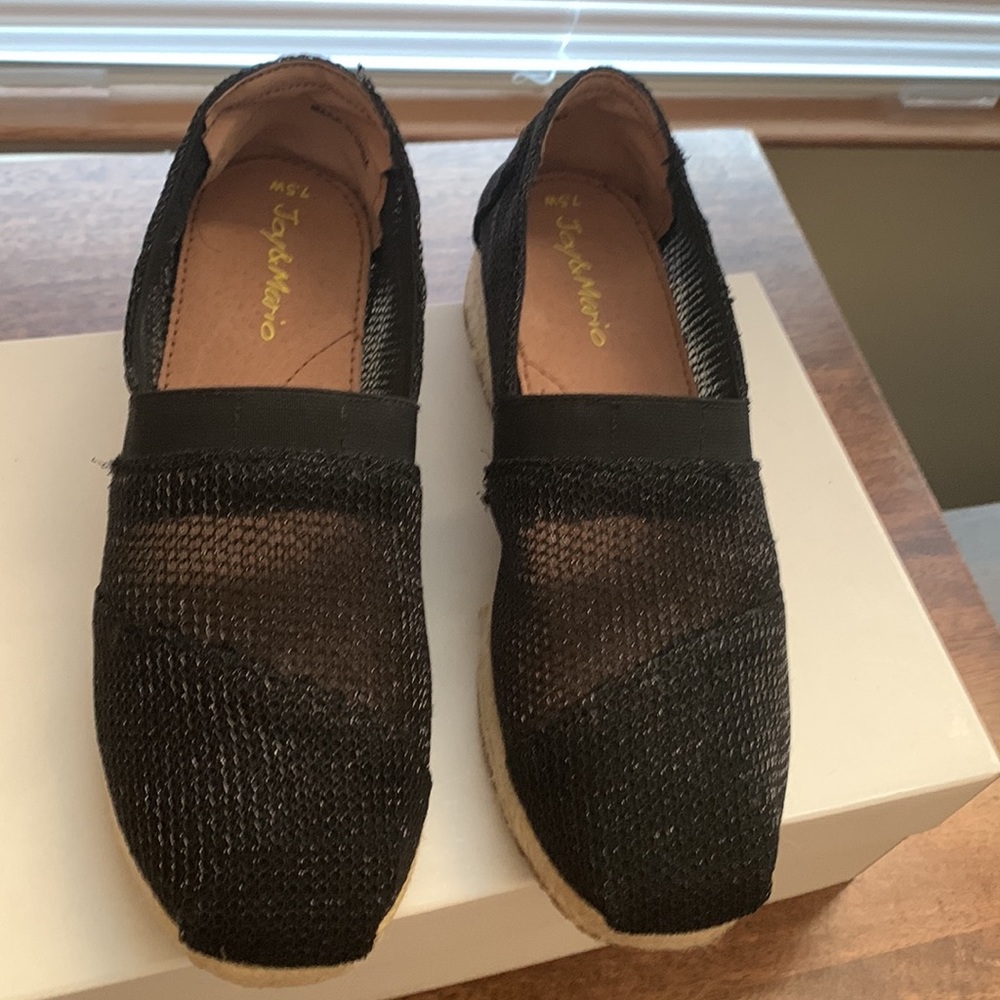 JAY & MARIO WEDGE FSBRIC SLIP ON 7.5W WORN ONCE IN THE HOUSE